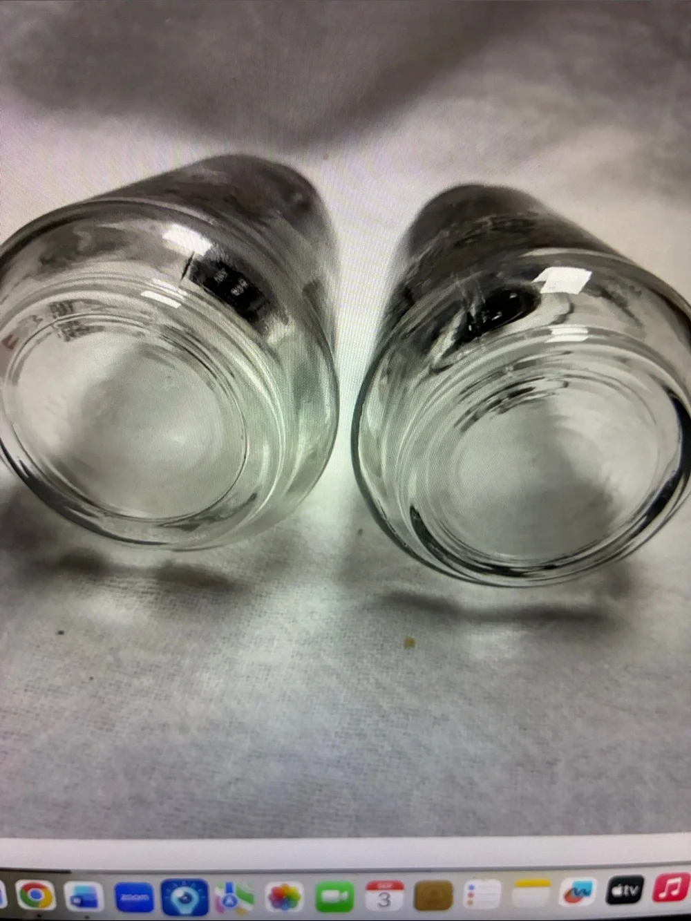 Silver 25th Anniversary Glass Salt and Pepper Shakers Sterling Silver clear